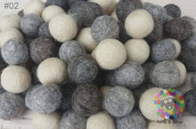 Load image into Gallery viewer, 2 cm Felt Balls. Wool Pom pom Nursery Garland Decoration. Shades of Brown and Offwhite 100 % Wool - DIY Craft
