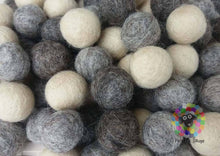 Load image into Gallery viewer, 2 cm Felt Balls. Wool Pom pom Nursery Garland Decoration. Shades of Brown and Offwhite 100 % Wool - DIY Craft
