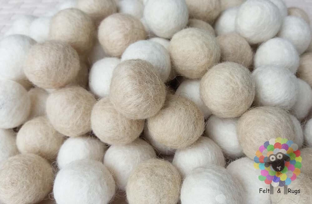 2 cm Felt Balls. Wool Pom pom Nursery Garland Decoration. 100