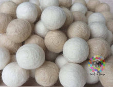 Load image into Gallery viewer, 2 cm Felt Balls. Wool Pom pom Nursery Garland Decoration. White / Offwhite. 100 % Wool - DIY Craft
