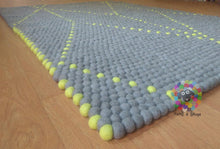 Load image into Gallery viewer, Rectangle Custom Felt Ball Rug. Choose your Own Color. 100 % Wool (Free Shipping)
