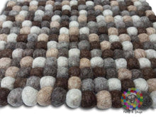 Load image into Gallery viewer, Square Felt Ball Chair Mat Set of 4 pcs. Size 36 cm x 36 cm each. 100 % Wool
