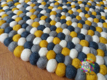 Load image into Gallery viewer, Round Custom Color Rug. Pick your own colors . Nursery Rug Handmade felt ball rug. Handmade in Nepal (Free Shipping)
