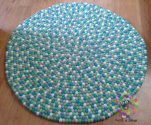 Load image into Gallery viewer, Felt Ball Rug / Nursery Pom pom carpet / Pebble Rug (Free Shipping)
