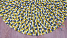 Load image into Gallery viewer, Felt Ball Rugs 20 cm - 250 cm Shades of Yellow , Gray and White (Free Shipping)
