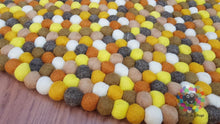 Load image into Gallery viewer, Felt Ball Rugs 20 cm - 250 cm Shades of Yellow , Grey and White Nursery Rug (Free Shipping)
