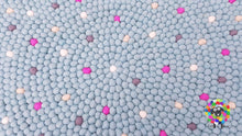 Load image into Gallery viewer, Felt Ball Rugs / Light Blue with bright spots Rug / Nursery Rug / Girl room carpet (Free Shipping)
