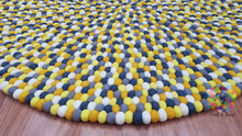 Load image into Gallery viewer, Felt Ball Rugs 20 cm - 250 cm Shades of Yellow , Gray and White (Free Shipping)
