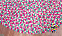 Load image into Gallery viewer, Felt Ball Rugs , Girl room rug 20 cm - 250 cm Shades of Pink, Mint Green and white (Free Shipping)
