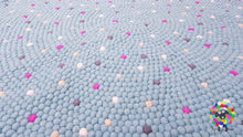 Load image into Gallery viewer, Felt Ball Rugs / Light Blue with bright spots Rug / Nursery Rug / Girl room carpet (Free Shipping)
