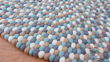 Load image into Gallery viewer, Felt Ball Rug  / Moondrop Nursery Pom pom carpet / Pebble Rug (Free Shipping)
