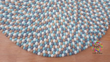 Load image into Gallery viewer, Felt Ball Rug  / Moondrop Nursery Pom pom carpet / Pebble Rug (Free Shipping)
