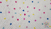 Load image into Gallery viewer, Felt Ball Rugs / White Rug with bright spot / Nursery Rug / Girl room carpet (Free Shipping)
