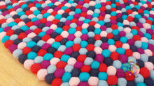 Load image into Gallery viewer, Freckle Felt Ball Rugs 90 cm - 250 cm. 100 % Wool Handmade Nepal Rug (Free Shipping)
