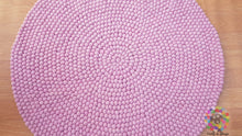 Load image into Gallery viewer, Felt Ball Rugs / Girl Room Rug /  Baby Pink Rug / Nursery Rug. Handmade Rug 100 % Wool  (Free Shipping)
