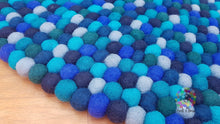 Load image into Gallery viewer, Felt Ball Rug / Nursery Pom pom rug /  Pebble Rug / Handmade 100 % Wool (Free Shipping)
