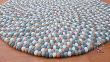 Load image into Gallery viewer, Felt Ball Rug  / Moondrop Nursery Pom pom carpet / Pebble Rug (Free Shipping)
