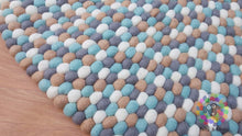 Load image into Gallery viewer, Felt Ball Rug  / Moondrop Nursery Pom pom carpet / Pebble Rug (Free Shipping)
