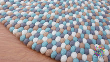 Load image into Gallery viewer, Felt Ball Rug  / Moondrop Nursery Pom pom carpet / Pebble Rug (Free Shipping)
