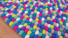 Load image into Gallery viewer, Felt Ball Rug / Nursery Pom pom rug / Girl Room Rug /  Pebble Rug / Handmade 100 % Wool (Free Shipping)
