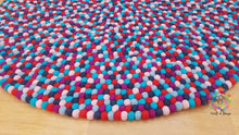 Load image into Gallery viewer, Freckle Felt Ball Rugs 90 cm - 250 cm. 100 % Wool Handmade Nepal Rug (Free Shipping)
