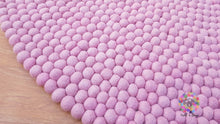 Load image into Gallery viewer, Felt Ball Rugs / Girl Room Rug /  Baby Pink Rug / Nursery Rug. Handmade Rug 100 % Wool  (Free Shipping)
