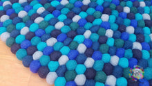 Load image into Gallery viewer, Felt Ball Rug / Nursery Pom pom rug /  Pebble Rug / Handmade 100 % Wool (Free Shipping)
