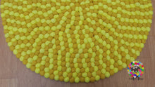 Load image into Gallery viewer, Felt Ball Rugs. Mustard /Yellow /Pom Pom Nursery Rug / Round Rug / Teppich  (Free Shipping)
