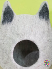 Load image into Gallery viewer, Large Felt Cat Cave / Cat Bed / Pet Bed / Puppy Bed / Cat House. 100 % Wool Natural Color
