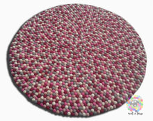 Load image into Gallery viewer, Felt Ball Rug. Pink  Children Rug/ Girl Room Rug / Nursery Rug , Home Decor (Free Shipping)
