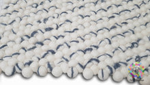 Load image into Gallery viewer, Rectangle Felt Ball Rugs, Tie Dye stripe rug. Home Decor  100 % Wool Carpet (Free Shipping)
