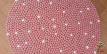 Load image into Gallery viewer, Felt Ball Rugs 20 cm - 250 cm Baby Pink with White spots (Free Shipping)
