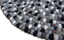 Load image into Gallery viewer, Felt Ball Rug 20 cm - 250 cm  Natural Color Shades of Grey, Brown and Black  (Free Shipping)
