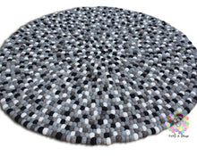 Load image into Gallery viewer, Felt Ball Rug 20 cm - 250 cm  Natural Color Shades of Grey, Brown and Black  (Free Shipping)
