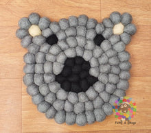 Load image into Gallery viewer, Koala Felt Ball Trivet and Coasters Set. 100 % Wool
