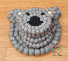 Load image into Gallery viewer, Koala Felt Ball Trivet and Coasters Set. 100 % Wool
